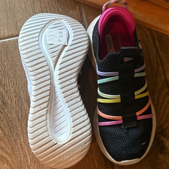 Skechers Black Sneakers with Rainbow Straps - Picture 3 of 9